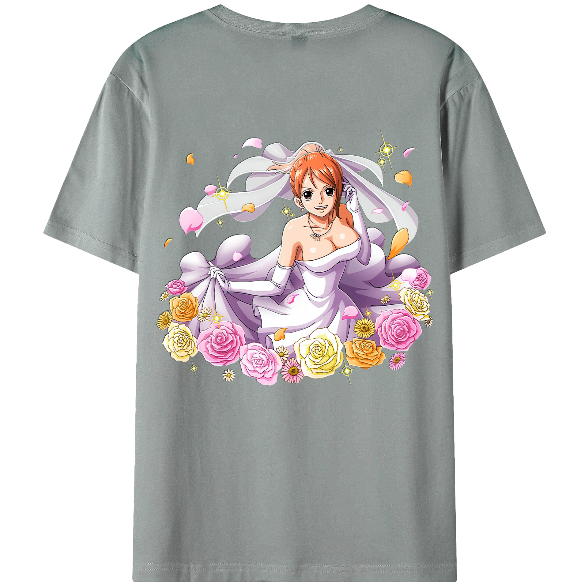 （画像用） ワンピース ナミ ONE PIECE Nami 綿100％ メンズ半袖Tシャツ（バックプリント） 通気性